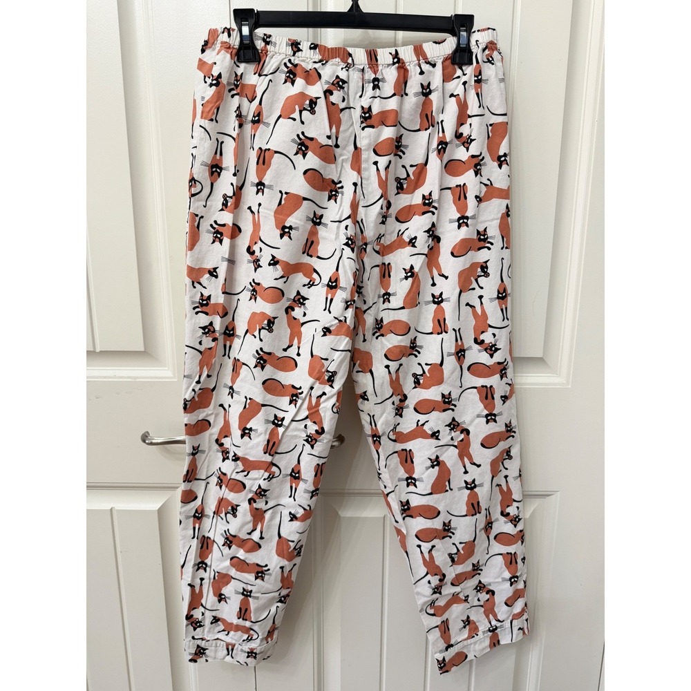 Women's White Fox Print Pajama Pants - Cozy Sleep Lounge Bottoms - Picture 2 of 7